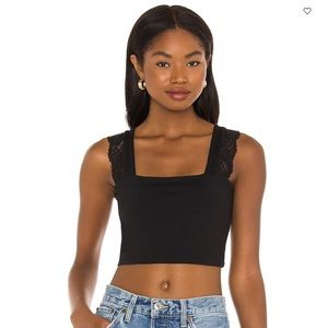 Susana Monaco Mixed Media Crop Top